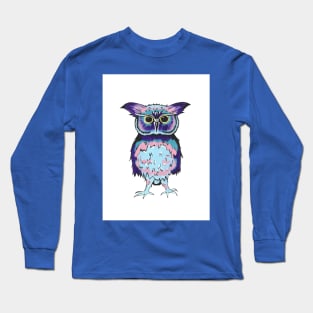 SMALL Scrappy Owl Painting Long Sleeve T-Shirt